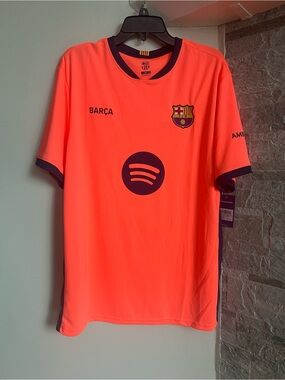FC Barcelona Lamine Yamal #10 2025-26 Third Kit Jersey Orange Size XL NWT